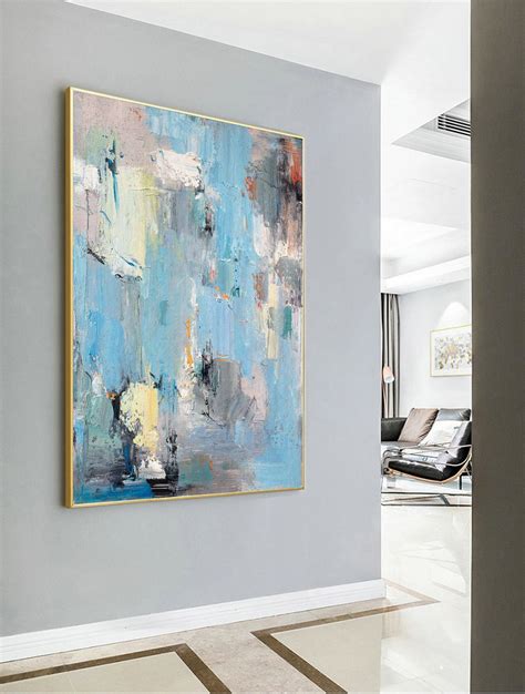 Large Abstract Acrylic Paintingoriginal Blue Abstract Paintinglarge