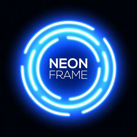 Neon Light Circles Set Shining Round Techno Frames Collection Night