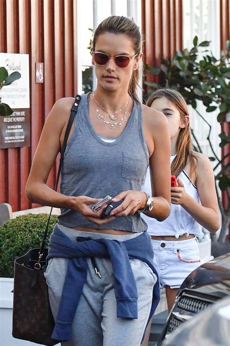 Alessandra Ambrosio Dons All Athleisure Ensemble While Grabbing A Bite With Her Daughter At The