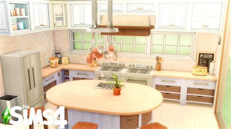Cottage Country Living Kitchen With Custom Range Hood The Sims 4 Room