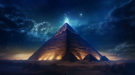 Magical Pyramid Illustration Ai Generative Stock Photo At