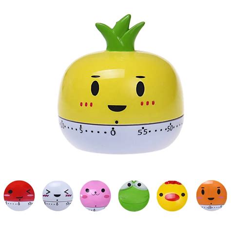 2018 New Kitchen Timers 1 Hours Plastic Round Cute Fruit Animal
