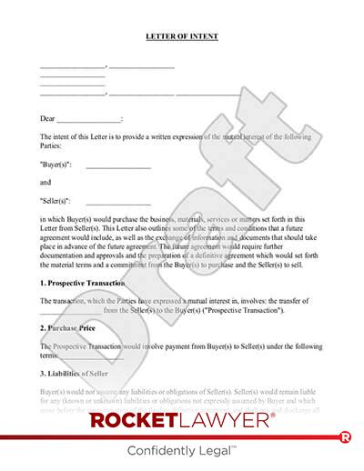 free letter of intent template and faqs rocket lawyer