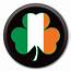 Shamrock Irish Flag Circle Button  Magnet America