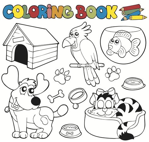 Pet Animals Coloring Page and Song Kiboomu Worksheets Educação