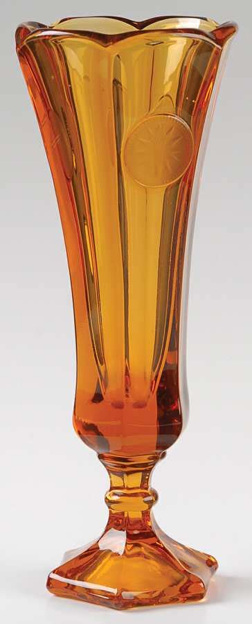 Coin Glass Amber Bud Vase By Fostoria Replacements Ltd