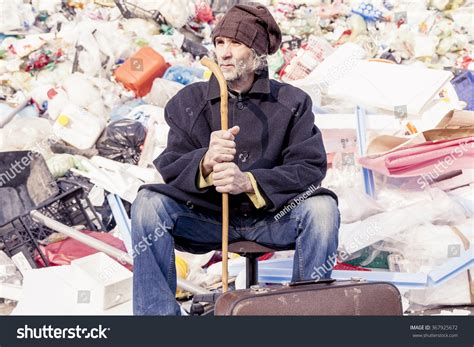 Homeless Sitting Landfills Garbage Stock Photo 367925672 Shutterstock