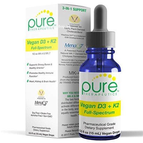 Jan 20, 2020 · vitamin d testing and the use of vitamin d supplements have increased substantially in recent years. Pure Therapeutics Vegan D3 + K2 dietary Supplements Price ...