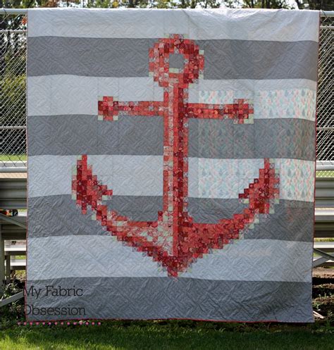 My Fabric Obsession Tula Pink Anchor Quilt Coral