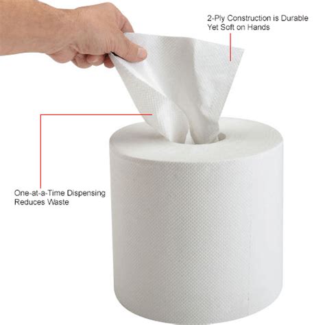 Global Industrial Center Pull Paper Towels 600 Sheetsroll 6 Rolls