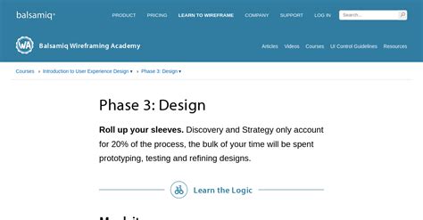 Phase 3 Design Wireframing Academy Balsamiq