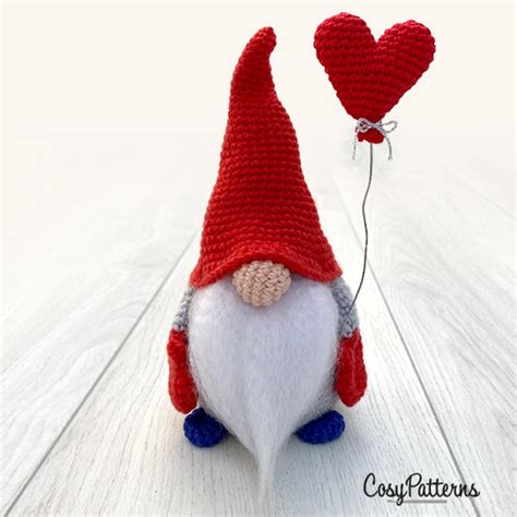 gnome valentine crochet pattern pdf instant download etsy