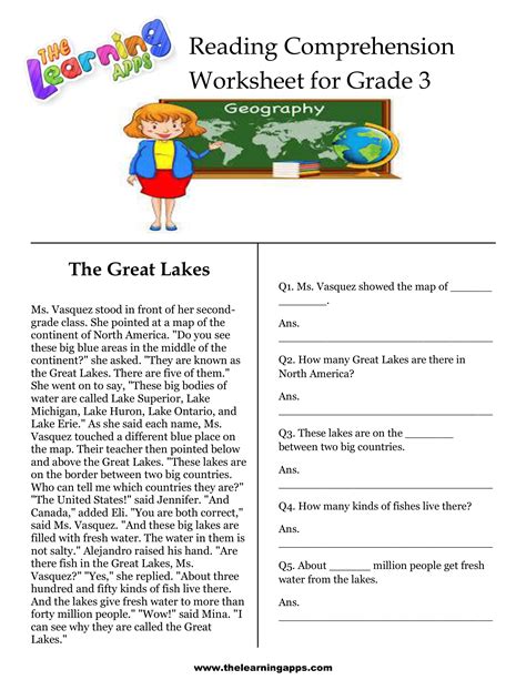 Reading Comprehension Worksheets For 3rd Graders