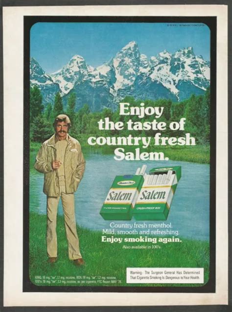 Salem Country Fresh Menthol Cigarettes 1979 Vintage Print Ad 895