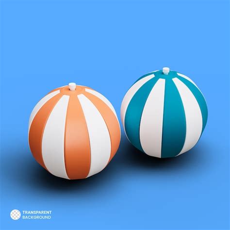 Icono de pelota de playa aislado 3d render ilustración Archivo PSD