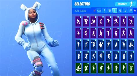 Bunny Brawler Skin Showcase With All Fortnite Dances And Emotes Youtube