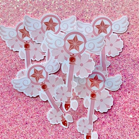 Cardcaptor Sakura Star Wand Ccs Pink Rose Gold Sticker Etsy