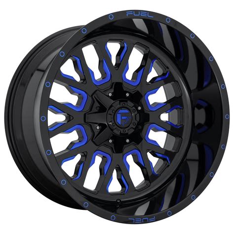 4 Fuel D645 20 Inch 5x13975x150 Wheels Rims 20x10 Gloss Black Blue