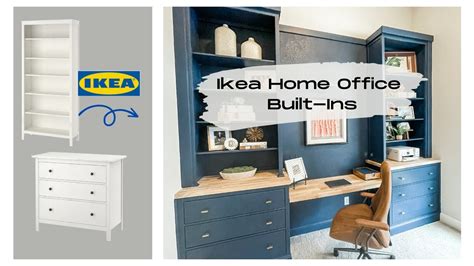 Diy Ikea Hemnes Home Office Built In Desk And Bookshelf Hack Youtube
