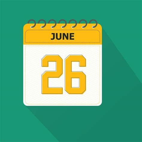 June 26 Calendar Daily Icon Date Month 26580779 Vector Art At Vecteezy