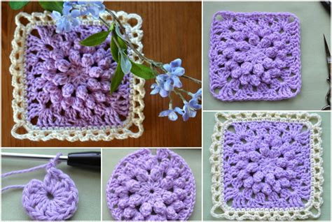 Popcorn Stitch Granny Square Crochet Ideas