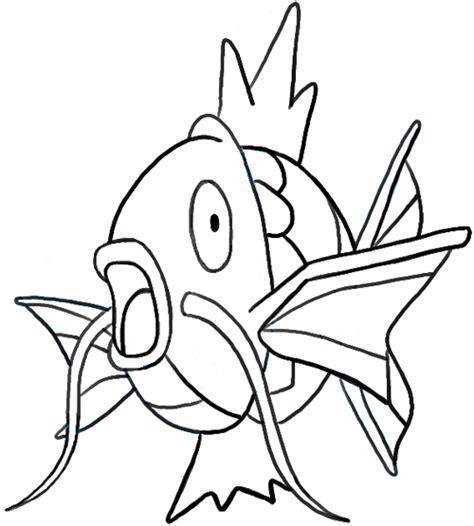 How To Draw Magikarp From Pokemon In Simple Steps Pokemon Coloring