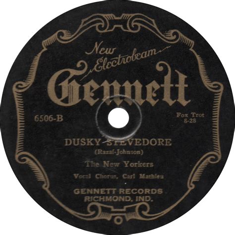 Gennett 6505 The New Yorkers 1928 Old Time Blues