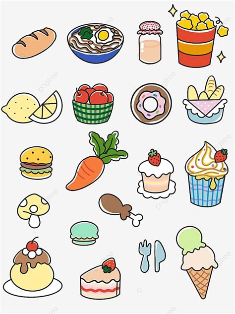 Gambar Bahan Makanan Kartun Lucu Clipart Makanan Menyenangkan Kartun