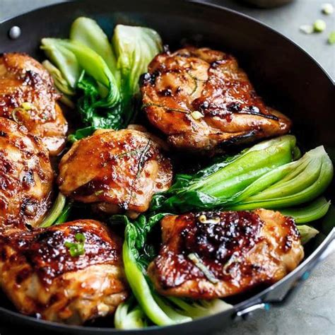 Cafe Delites Roasted Asian Glazed Chicken Thighs With