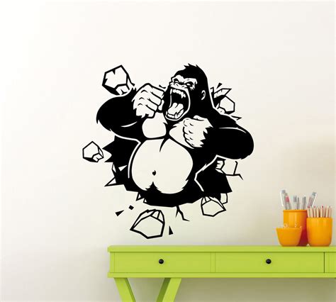 King Kong Wall Decal Movie Vinyl Sticker Godzilla Gorilla Etsy