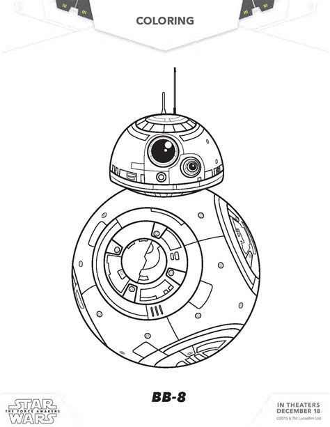 Girls and boys will be extremely happy if you download star wars coloring pages for them. Star Wars coloring pages, The force awakens coloring pages