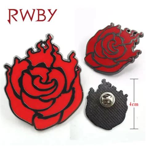 Anime Rwby Ruby Rose Symbol Red Meta Badge Pin Button Brooch Chest