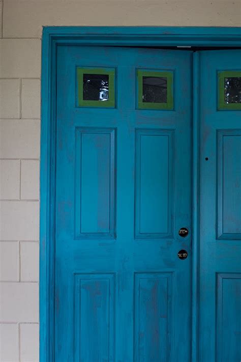 Follow the manufacturer's instructions for dry time. Teal Painted Front Door | Painted front doors, Teal paint ...