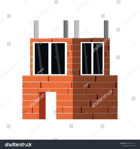 Brick Wall Window Construction Stock Vector Royalty Free 2020824773