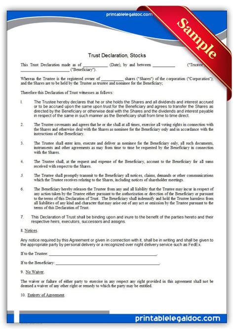 trusts archives sample printable legal forms  attorney lawyer
