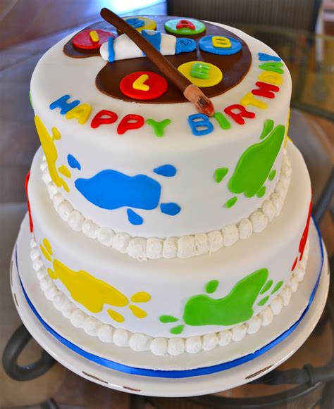 Painting Party Cake — Childrens Birthday Cakes Art Birthday Cake