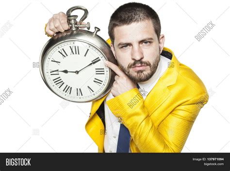 Businessman Shows Time Image And Photo Free Trial Bigstock