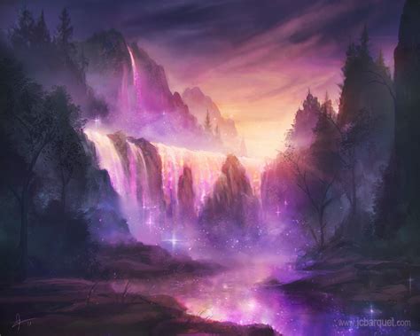 Astral Waterfall Waterfall Art Fantasy Art Landscapes Fantasy Landscape