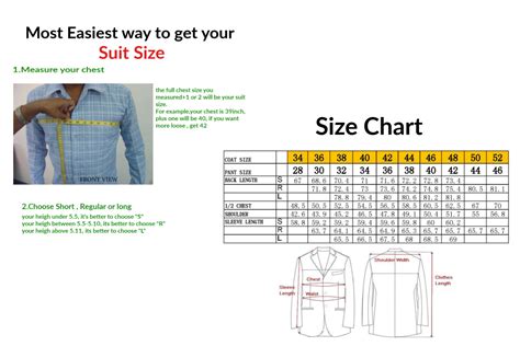 Mens Suit Size Chart Portofilo Suits