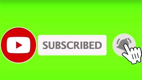 Green Screen Subscribe Button And Bell Animation With Sound Effects