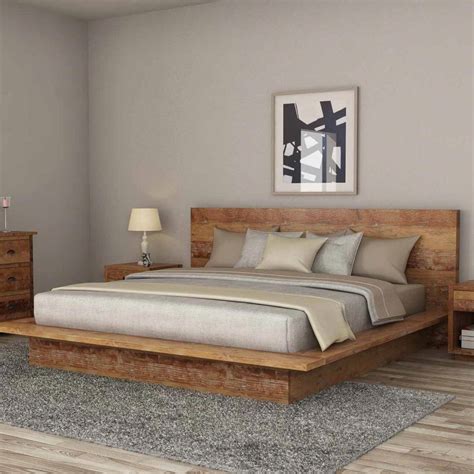 Britain Rustic Teak Wood Platform Bed Frame Rusticbedding Platform