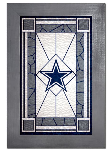 Dallas Cowboys Stained Glass With Frame Sports Unlimited