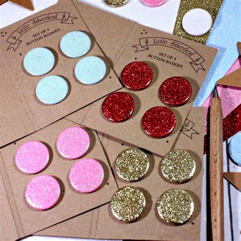 Small Glitter Badges Pack Of Four By Little Silverleaf