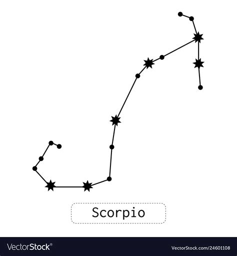 Scorpio Constellation Horoscope Zodiac Sign Vector Image