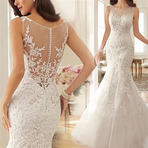 Buy Bridal Dress In White Sex Fashion Temperament Bride Wedding Lace Embroidery Slim At
