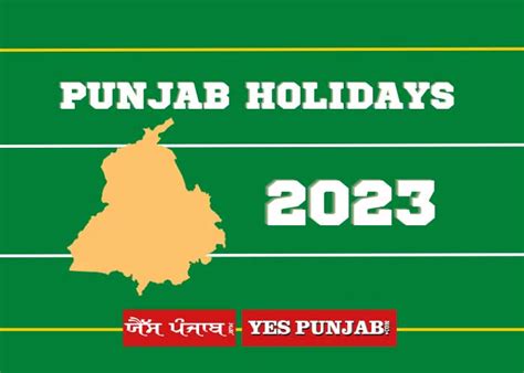 Punjab Government Holidays List 2023 Yes Punjab Latest News From