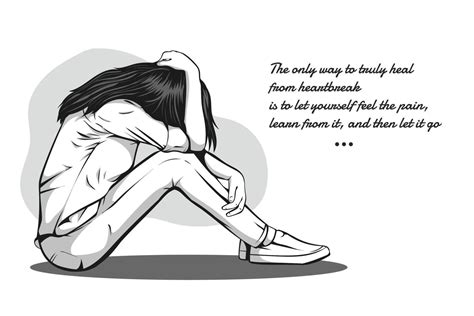 Drawing Of Lonely Sad Girl And Hug His Knees Sitting On The Floor