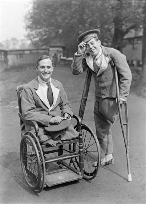 Two Uk Cheery Amputees Of Ww1 Smile For The Camera Posed Photos Like