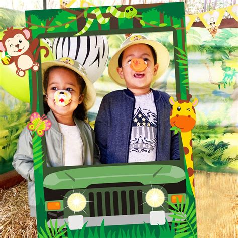Buy Safari Birthday Decorations Jungle Photo Booth Props Zoo Animals