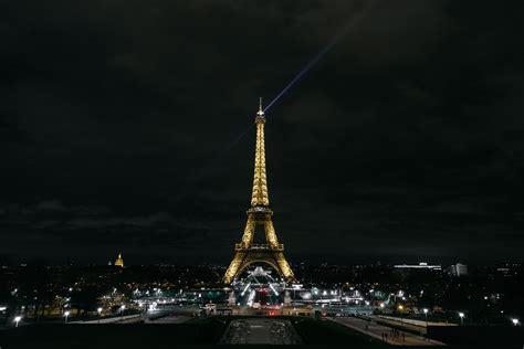 Wallpaper Eiffel Tower Paris Night City City Lights France Hd